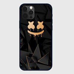 Чехол для iPhone 12 Pro Max Marshmello golden poly, цвет: 3D-черный