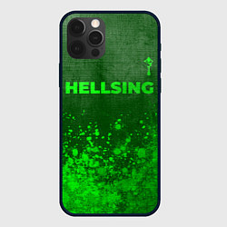 Чехол для iPhone 12 Pro Max Hellsing - green gradient посередине, цвет: 3D-черный