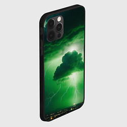 Чехол для iPhone 12 Pro Max Зелёный гром, цвет: 3D-черный — фото 2