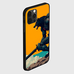 Чехол для iPhone 12 Pro Max Киберчеловек-волк, цвет: 3D-черный — фото 2