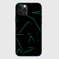 Чехол для iPhone 12 Pro Max Color light green line, цвет: 3D-черный