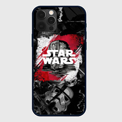 Чехол для iPhone 12 Pro Max Звездные войны патерн с героями, цвет: 3D-черный
