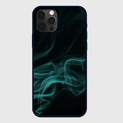 Чехол для iPhone 12 Pro Max Color smoke turquoise, цвет: 3D-черный