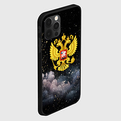 Чехол для iPhone 12 Pro Max Герб России на черном небе, цвет: 3D-черный — фото 2