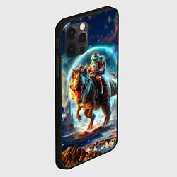 Чехол для iPhone 12 Pro Max Космонавт на тираннозавре - затерянная планета, цвет: 3D-черный — фото 2