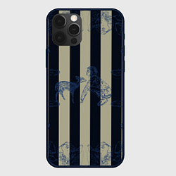 Чехол для iPhone 12 Pro Max Чёрные полосы, цвет: 3D-черный