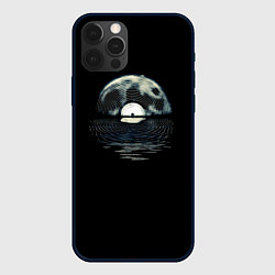 Чехол для iPhone 12 Pro Max Лунная виниловая пластинка, цвет: 3D-черный