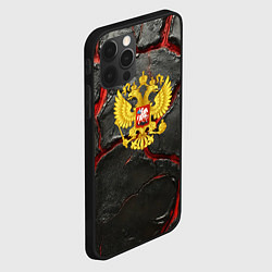 Чехол для iPhone 12 Pro Max Герб России черные плиты, цвет: 3D-черный — фото 2