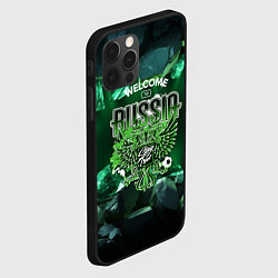 Чехол для iPhone 12 Pro Max Russia - зеленые кристаллы, цвет: 3D-черный — фото 2