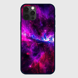 Чехол для iPhone 12 Pro Max Неоновый галактический космос, цвет: 3D-черный