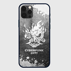 Чехол для iPhone 12 Pro Max Cyberpunk 2077 - grey gradient, цвет: 3D-черный