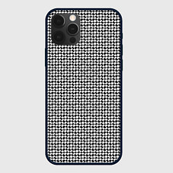 Чехол для iPhone 12 Pro Max Пазлы черно белый диагональный паттерн, цвет: 3D-черный
