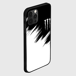 Чехол для iPhone 12 Pro Max Monster energy белые штрихи, цвет: 3D-черный — фото 2