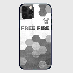 Чехол для iPhone 12 Pro Max Free Fire - white gradient посередине, цвет: 3D-черный
