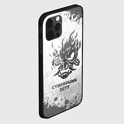Чехол для iPhone 12 Pro Max Cyberpunk 2077 - white gradient, цвет: 3D-черный — фото 2