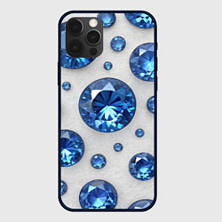 Чехол для iPhone 12 Pro Max Россыпь сапфиров, цвет: 3D-черный