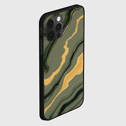 Чехол для iPhone 12 Pro Max Оливковый мрамор, цвет: 3D-черный — фото 2