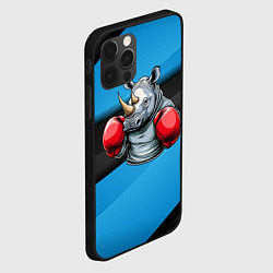 Чехол для iPhone 12 Pro Max Боксер носорог, цвет: 3D-черный — фото 2