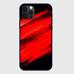 Чехол для iPhone 12 Pro Max Красные мазги краски на черном, цвет: 3D-черный