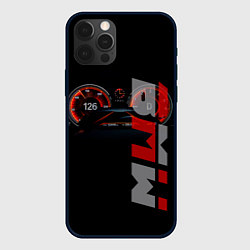 Чехол для iPhone 12 Pro Max BMW спидометр и надпись, цвет: 3D-черный