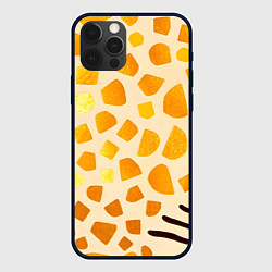 Чехол для iPhone 12 Pro Max Золотистые пятна жирафа, цвет: 3D-черный