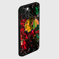 Чехол для iPhone 12 Pro Max Chicago Blackhawks NHL black, цвет: 3D-черный — фото 2