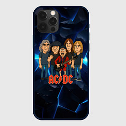 Чехол для iPhone 12 Pro Max ACDC мультяшный стиль группы, цвет: 3D-черный