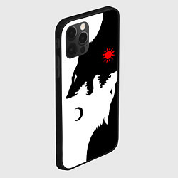 Чехол для iPhone 12 Pro Max Инь янь волки, цвет: 3D-черный — фото 2
