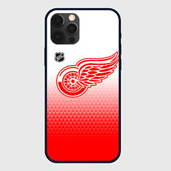 Чехол для iPhone 12 Pro Max Детройт Ред Уингз - красно белый градиент, цвет: 3D-черный
