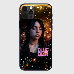Чехол для iPhone 12 Pro Max Билли Айлиш с блестками на фоне, цвет: 3D-черный