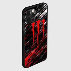 Чехол для iPhone 12 Pro Max Monster energy полосы красок, цвет: 3D-черный — фото 2