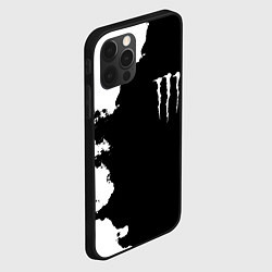 Чехол для iPhone 12 Pro Max Monster energy краски белые, цвет: 3D-черный — фото 2