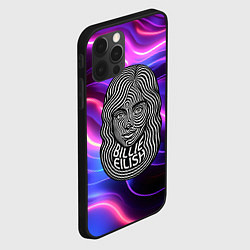 Чехол для iPhone 12 Pro Max Портрет Билли Айлиш из линий, цвет: 3D-черный — фото 2