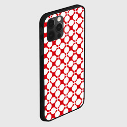 Чехол для iPhone 12 Pro Max Красно белый узор в клетку и горох, цвет: 3D-черный — фото 2