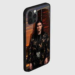 Чехол для iPhone 12 Pro Max Bones в халате с журавлями, цвет: 3D-черный — фото 2