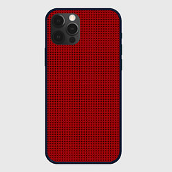 Чехол для iPhone 12 Pro Max Тёмный красный текстура мелкий круг, цвет: 3D-черный