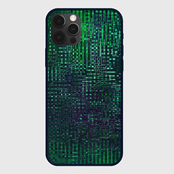 Чехол для iPhone 12 Pro Max Текстурный тёмный сине-зелёный, цвет: 3D-черный