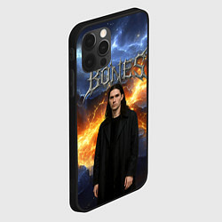 Чехол для iPhone 12 Pro Max Bones на фоне разломных плит, цвет: 3D-черный — фото 2