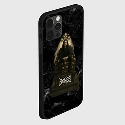 Чехол для iPhone 12 Pro Max Bones сидит на троне из черепов, цвет: 3D-черный — фото 2