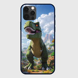 Чехол iPhone 12 Pro Max Тираннозавр - Minecraft