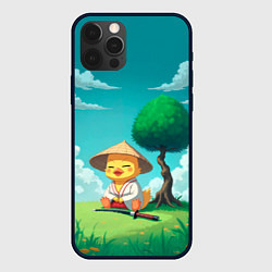 Чехол iPhone 12 Pro Max Уточка в кимоно под миниатюрным деревом