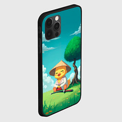 Чехол для iPhone 12 Pro Max Уточка в кимоно под миниатюрным деревом, цвет: 3D-черный — фото 2