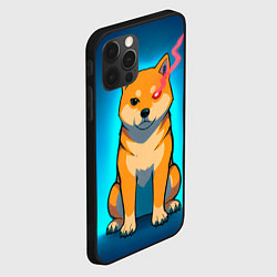 Чехол для iPhone 12 Pro Max Сиба-ину с неоновым взглядом, цвет: 3D-черный — фото 2