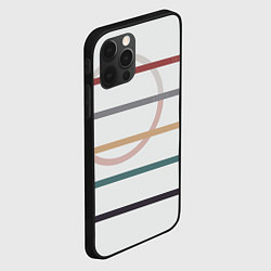 Чехол для iPhone 12 Pro Max Stripes and circle, цвет: 3D-черный — фото 2