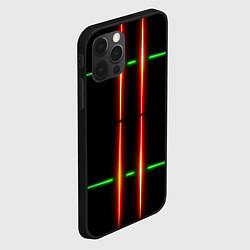 Чехол для iPhone 12 Pro Max Neon green black red line, цвет: 3D-черный — фото 2