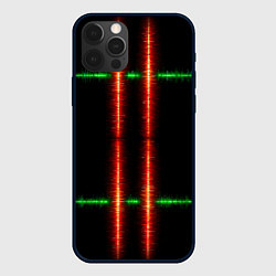 Чехол для iPhone 12 Pro Max Color black green red lines, цвет: 3D-черный