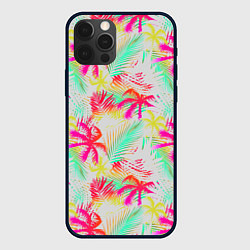 Чехол для iPhone 12 Pro Max Palm yellow pink, цвет: 3D-черный