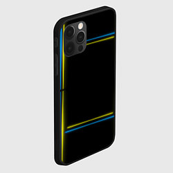 Чехол для iPhone 12 Pro Max Neon yellow blue, цвет: 3D-черный — фото 2
