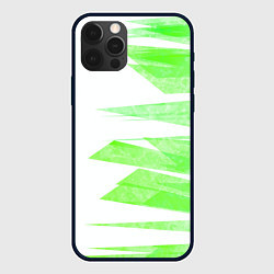 Чехол для iPhone 12 Pro Max Color white light green stripes, цвет: 3D-черный