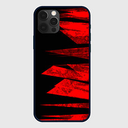 Чехол для iPhone 12 Pro Max Color red black strip, цвет: 3D-черный